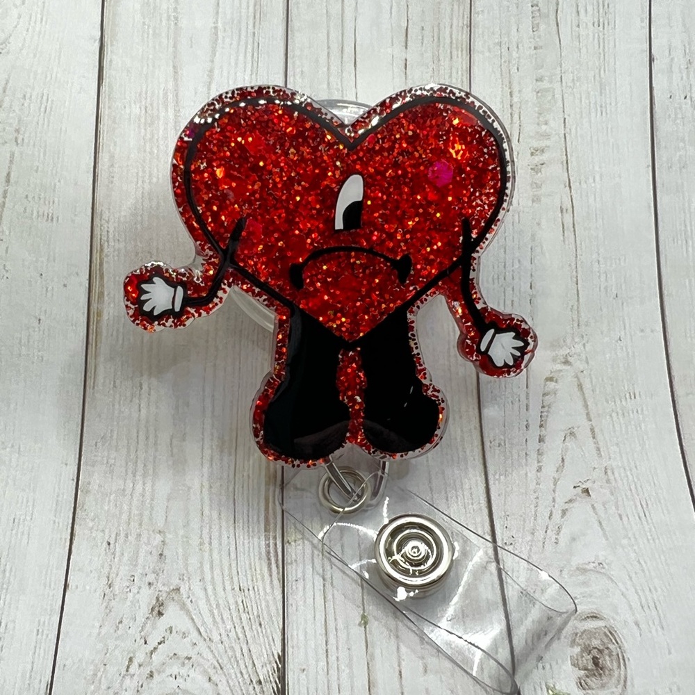 Bad Bunny Badge Reel, Badge reel for nurses, badge reel for teachers, Badge reel